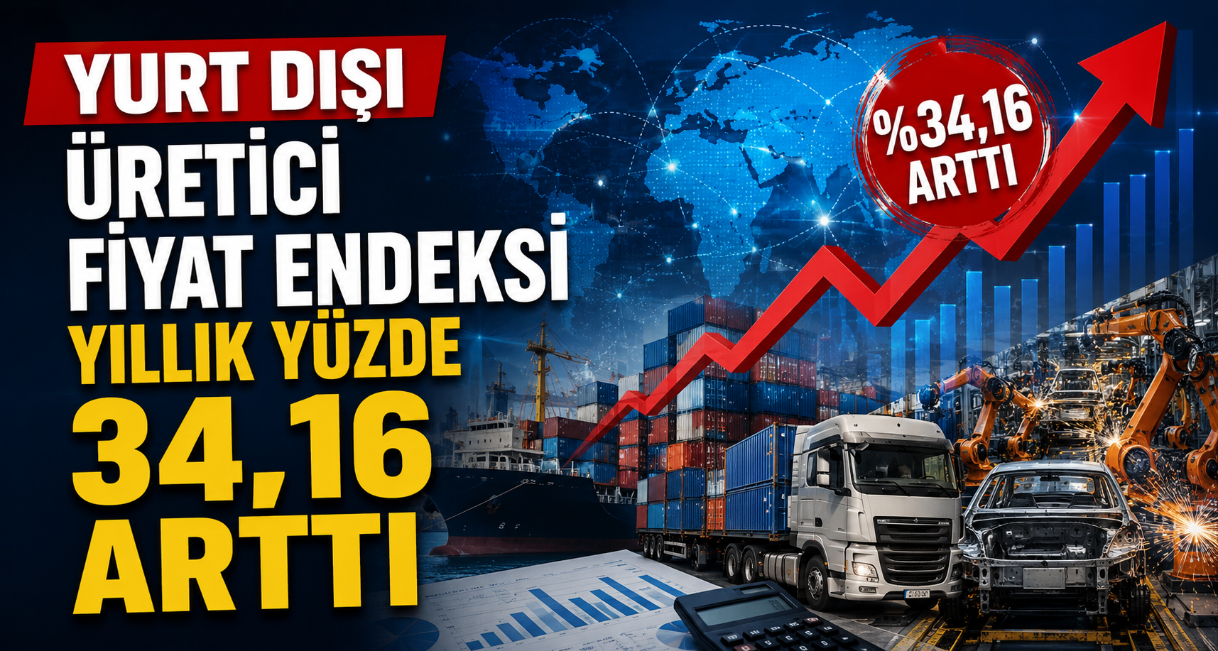 Yurt dışı üretici fiyat endeksi yıllık yüzde 34,16 arttı