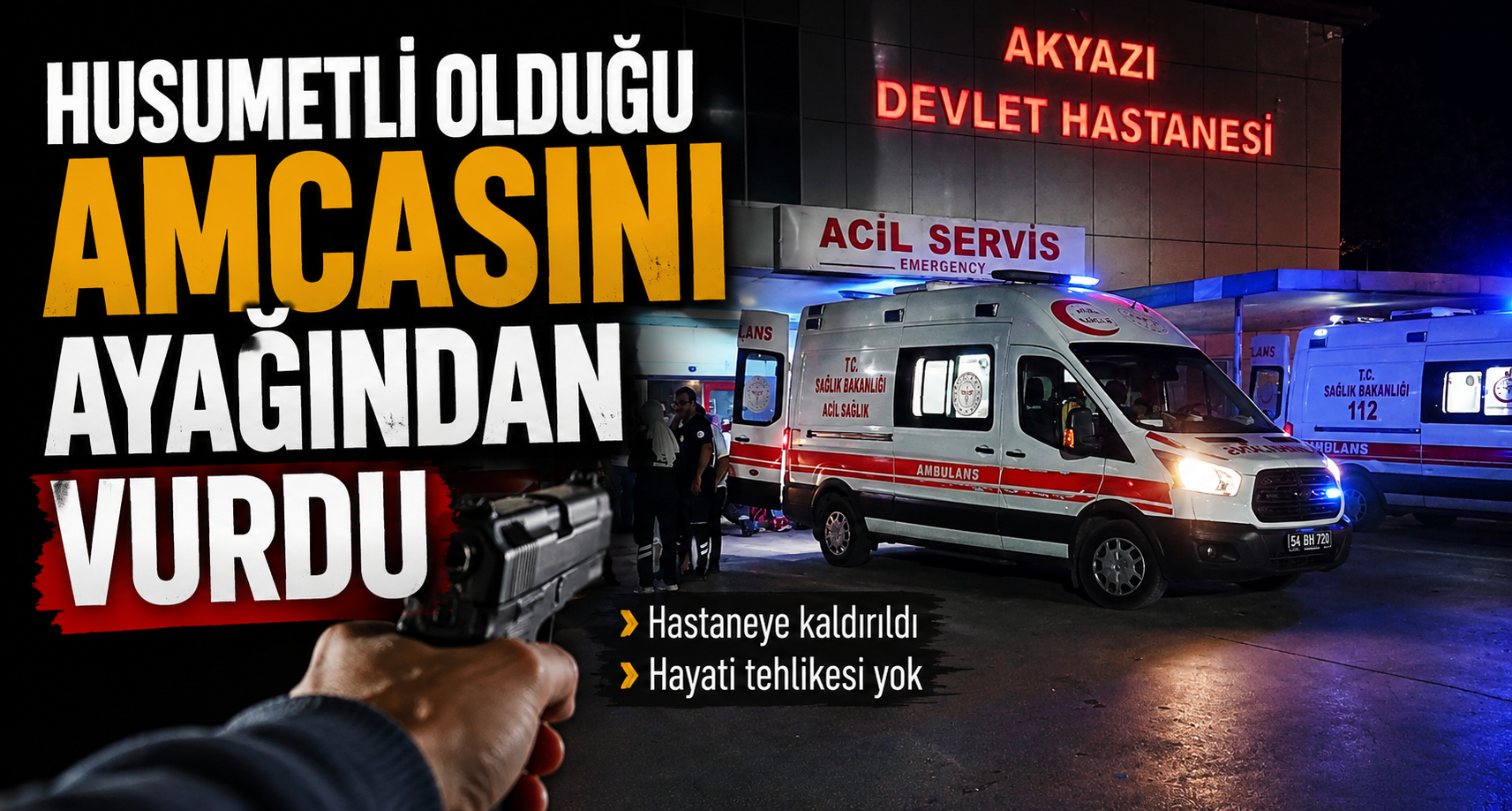 Husumetli olduğu amcasını ayağından vurdu