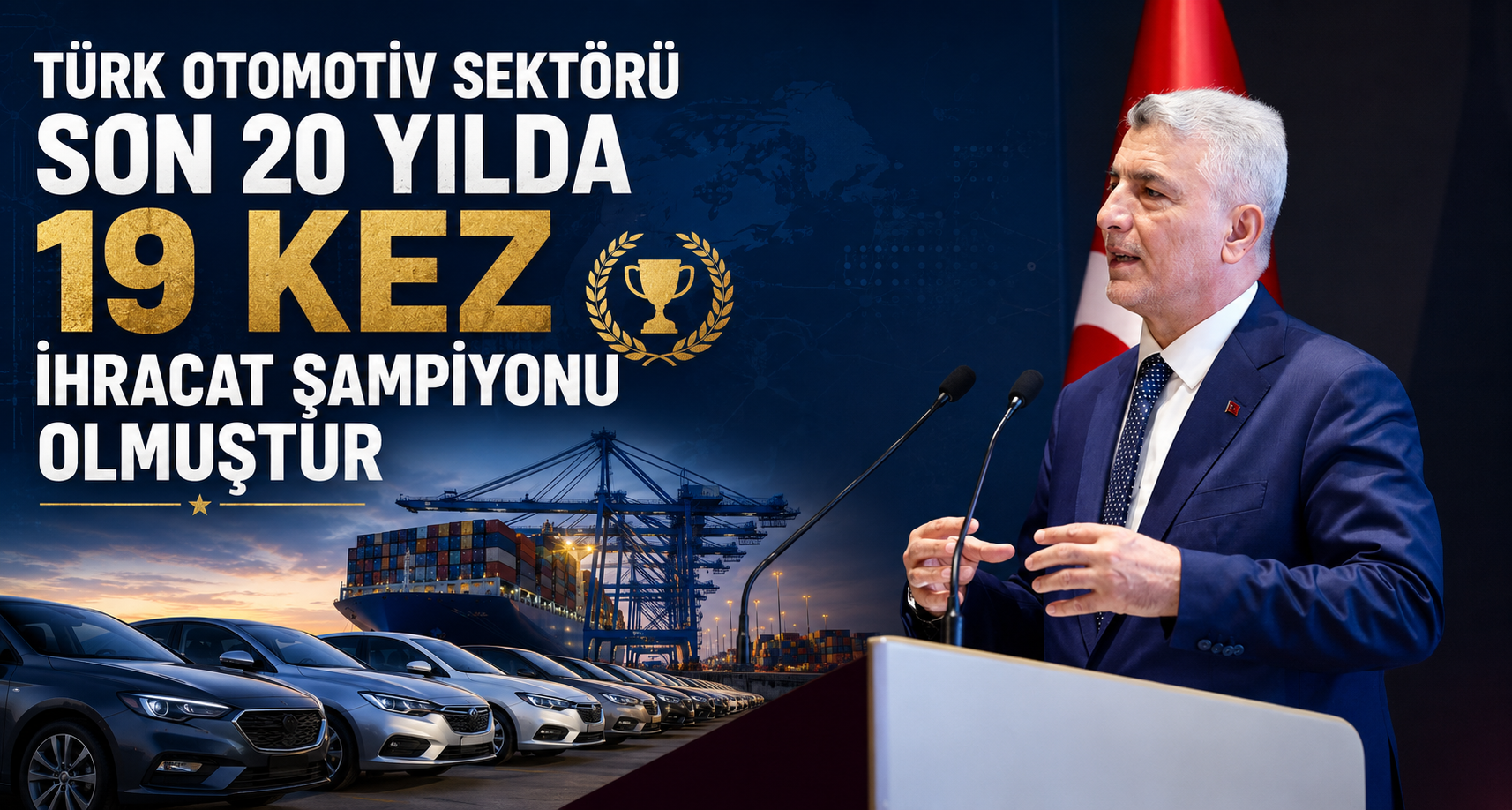 Türk otomotiv sektörü son 20 yılda 19 kez ihracat şampiyonu olmuştur
