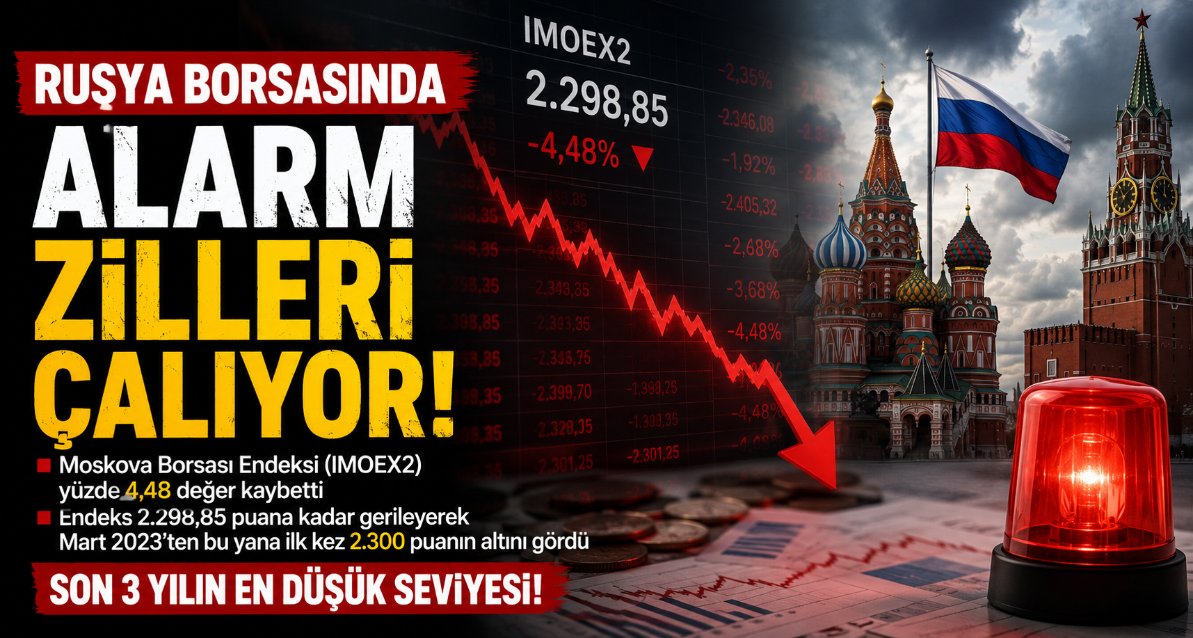 Rusya Borsasında Alarm: Son 3 Yılın En Düşük Seviyesi