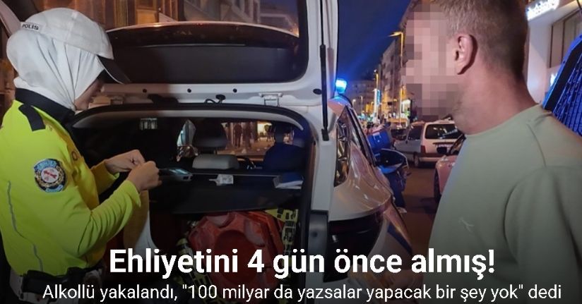 Alkollü yakalandı,