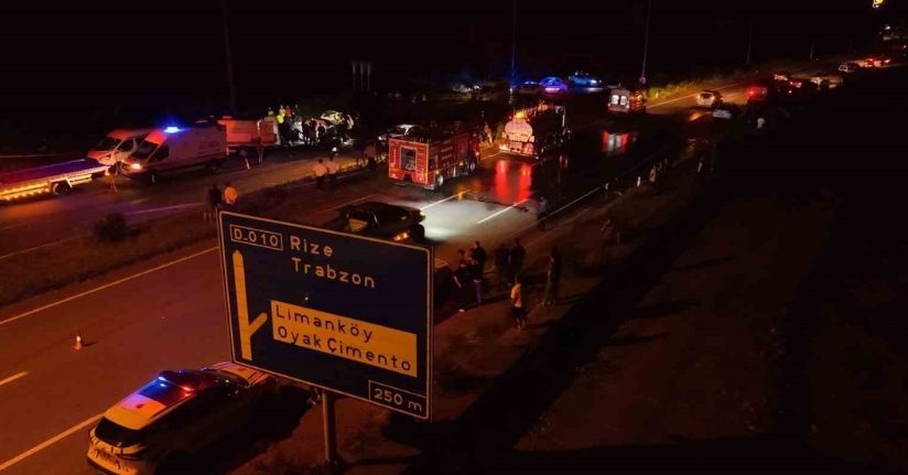 Rize’de 3 kişini hayatını kaybettiği, 4 kişinin ise yaralandığı kaza yeri havadan görüntülendi