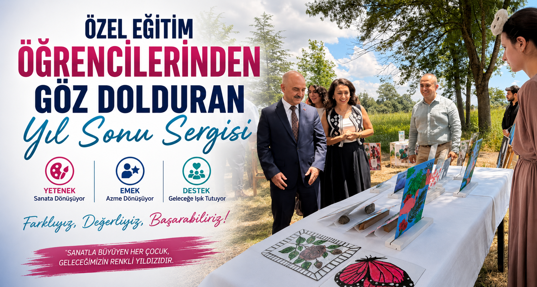Özel eğitim öğrencilerinden göz dolduran yıl sonu sergisi