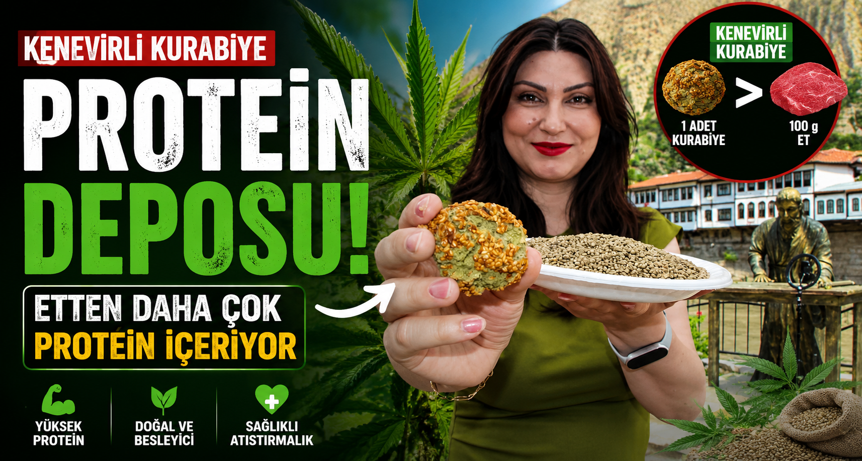 Kenevirli kurabiye protein deposu: Etten daha çok protein içeriyor
