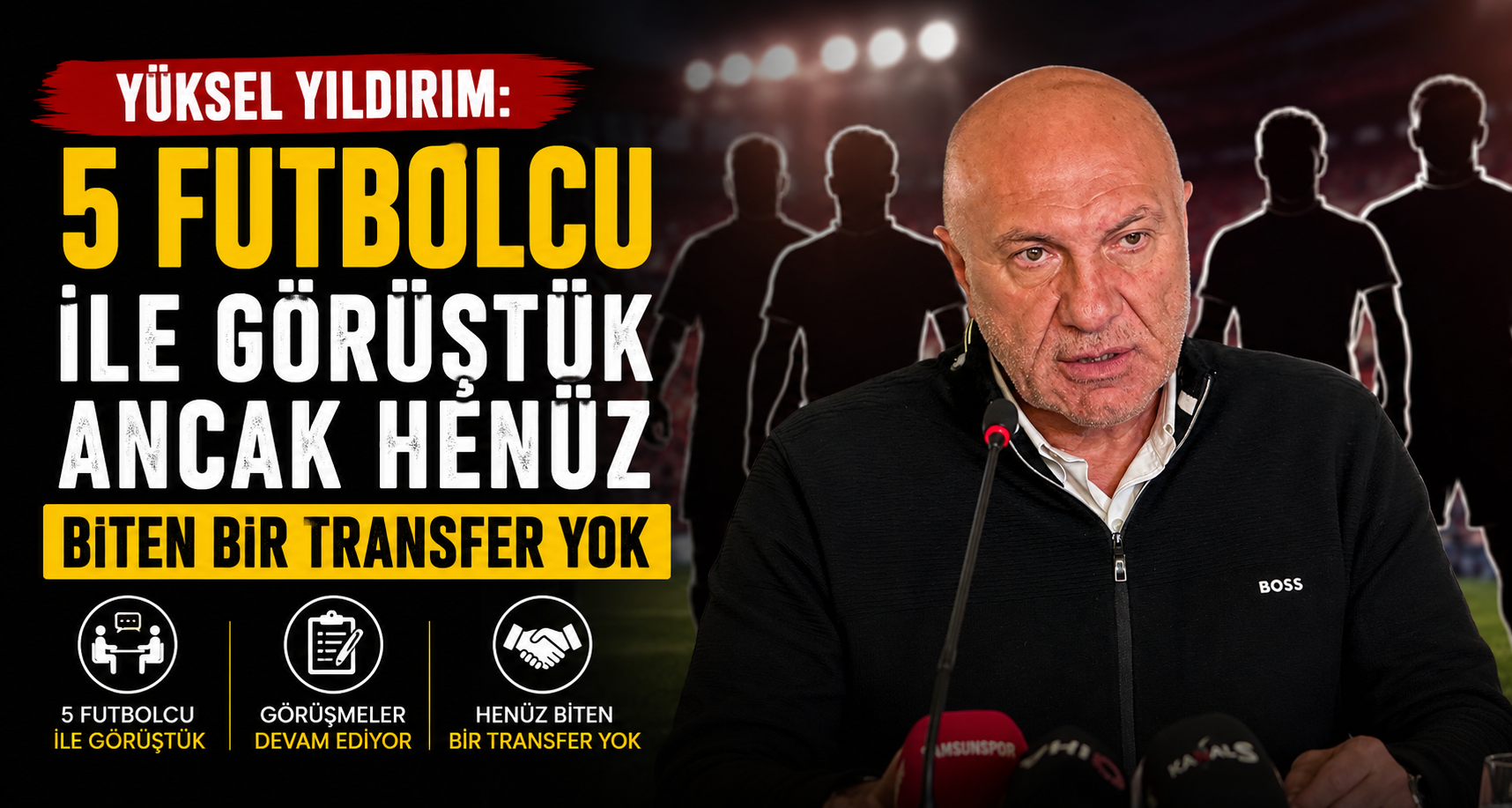 Yüksel Yıldırım: 5 futbolcu ile görüştük ancak henüz biten bir transfer yok