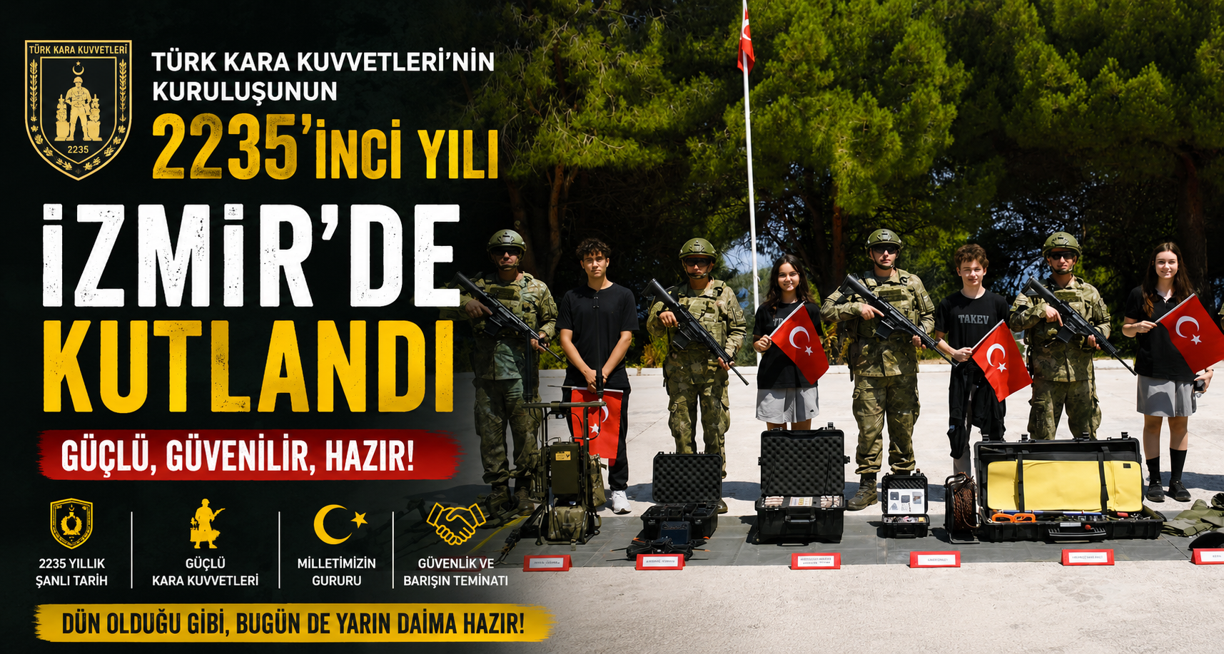 Türk Kara Kuvvetleri'nin kuruluşunun 2235'inci yılı İzmir'de kutlandı