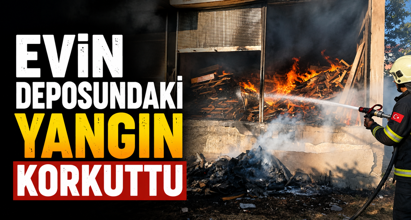 Evin deposundaki yangın korkuttu