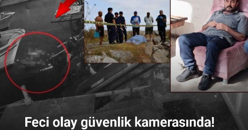 Denize düşen adamın çırpınarak can verdiği anlar görüntülendi