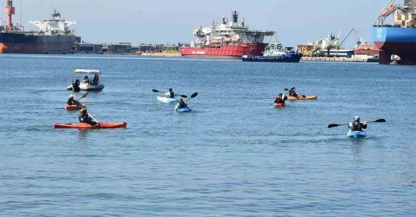 Marmara Denizi’nde ücretsiz kano keyfi havadan görüntülendi