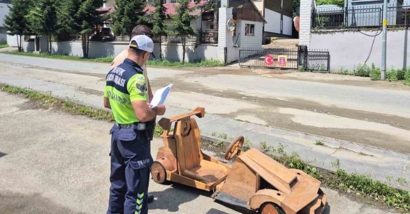 Saatte 70 kilometreyi aşan ahşap araca el konuldu