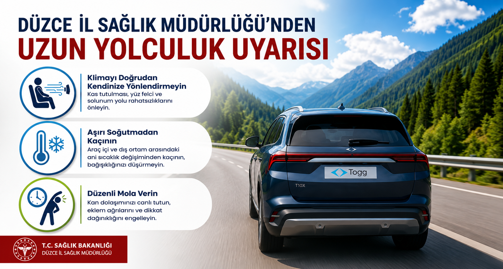 Düzce İl Sağlık Müdürlüğü'nden Uzun Yolculuk Uyarısı