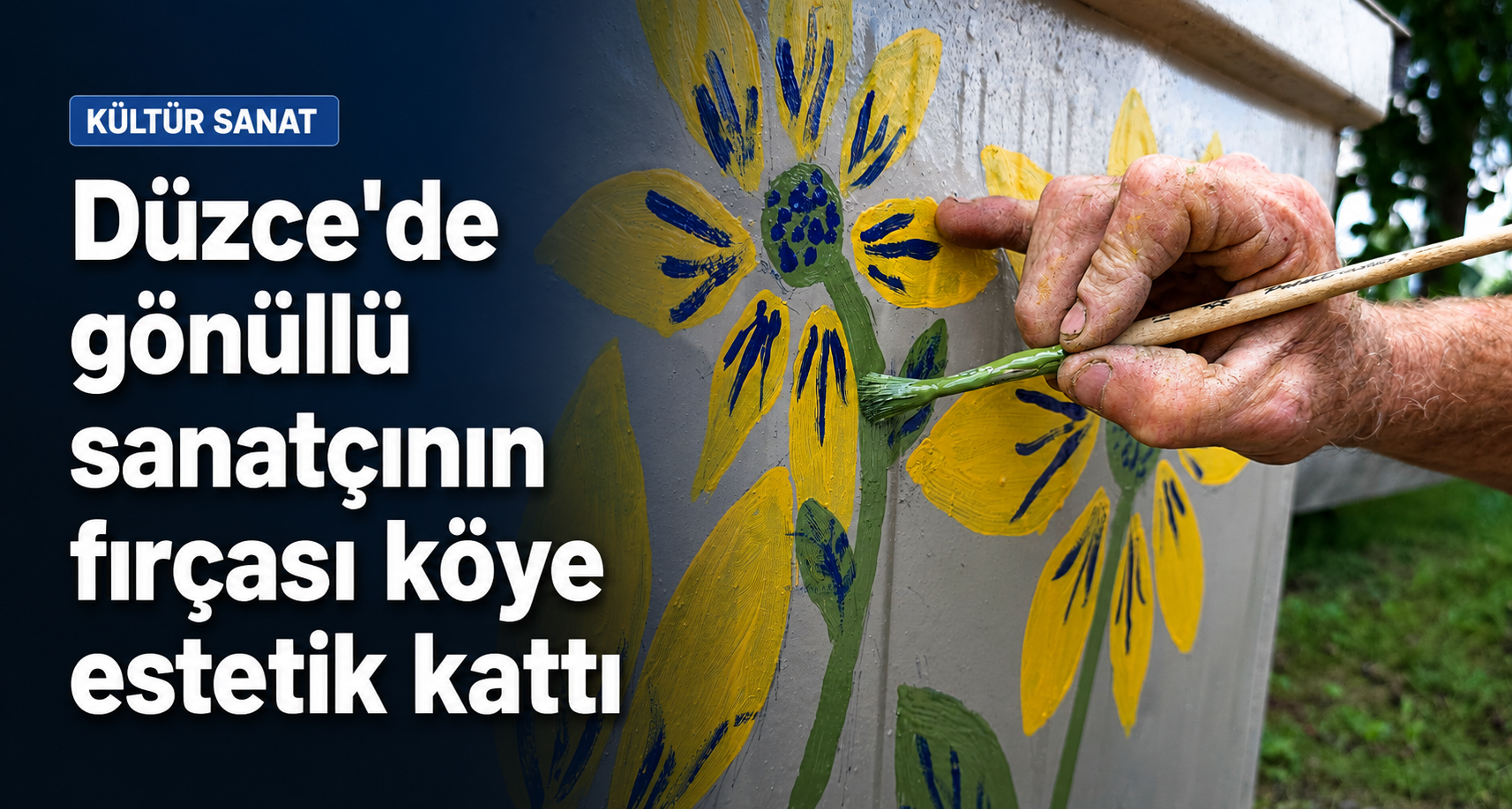 Düzce'de gönüllü sanatçının fırçası köye estetik kattı