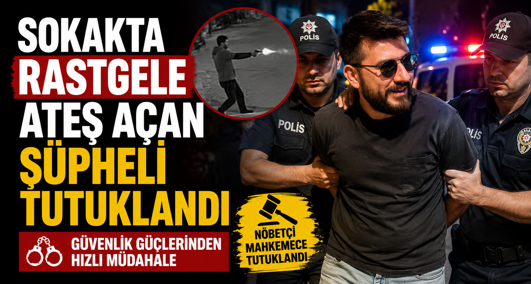 Sokakta rastgele ateş açan şüpheli tutuklandı