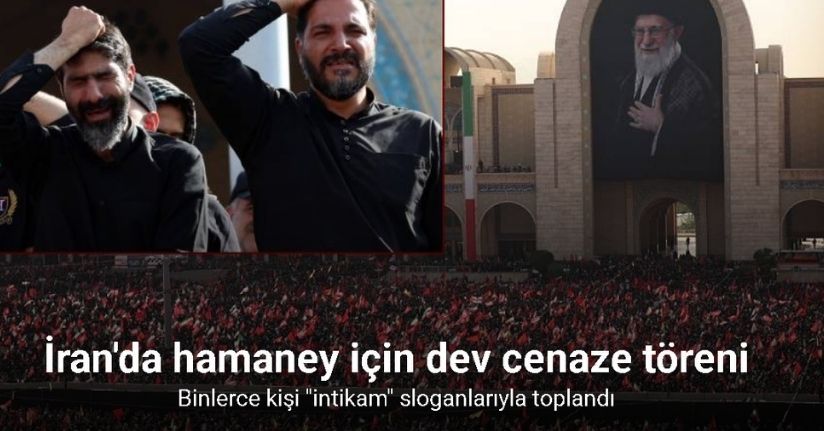İran’da binlerce kişi Hamaney’in cenaze töreni için toplandı
