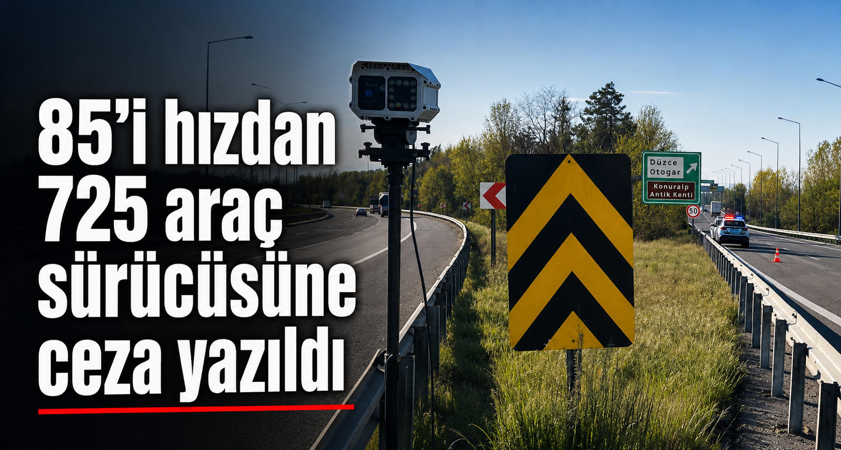 85'i hızdan 725 araç sürücüsüne ceza yazıldı