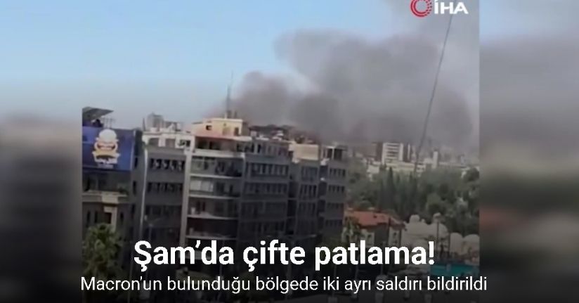 Macron’un ziyaret ettiği Şam’da çifte patlama