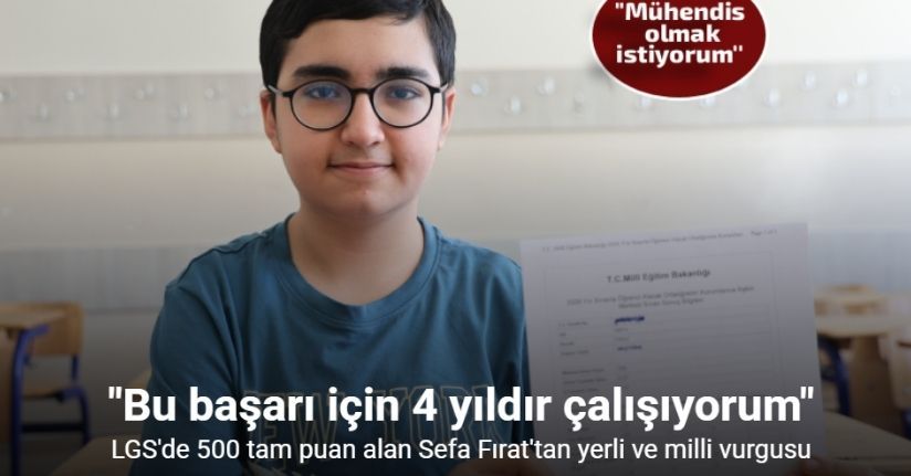 LGS birincisi Fırat: 