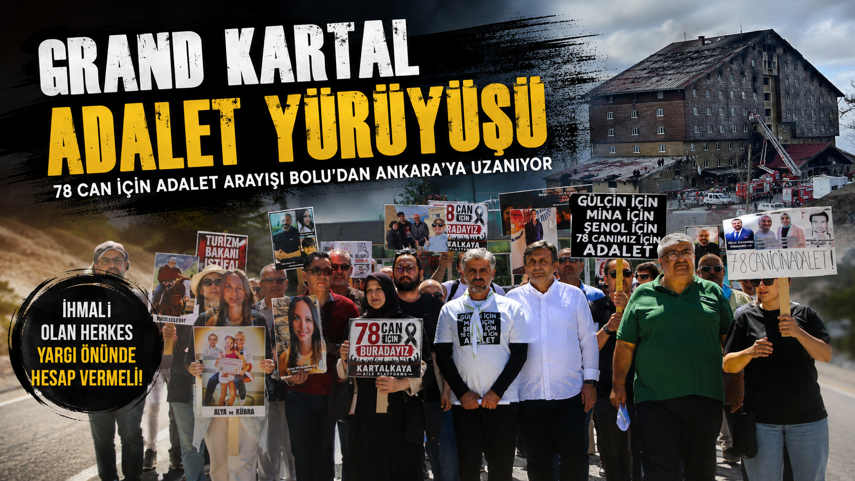 Otel Yangını Faciasında Yakınlarını Kaybedenler Bolu'dan Ankara'ya Yürüyüş Başlattı