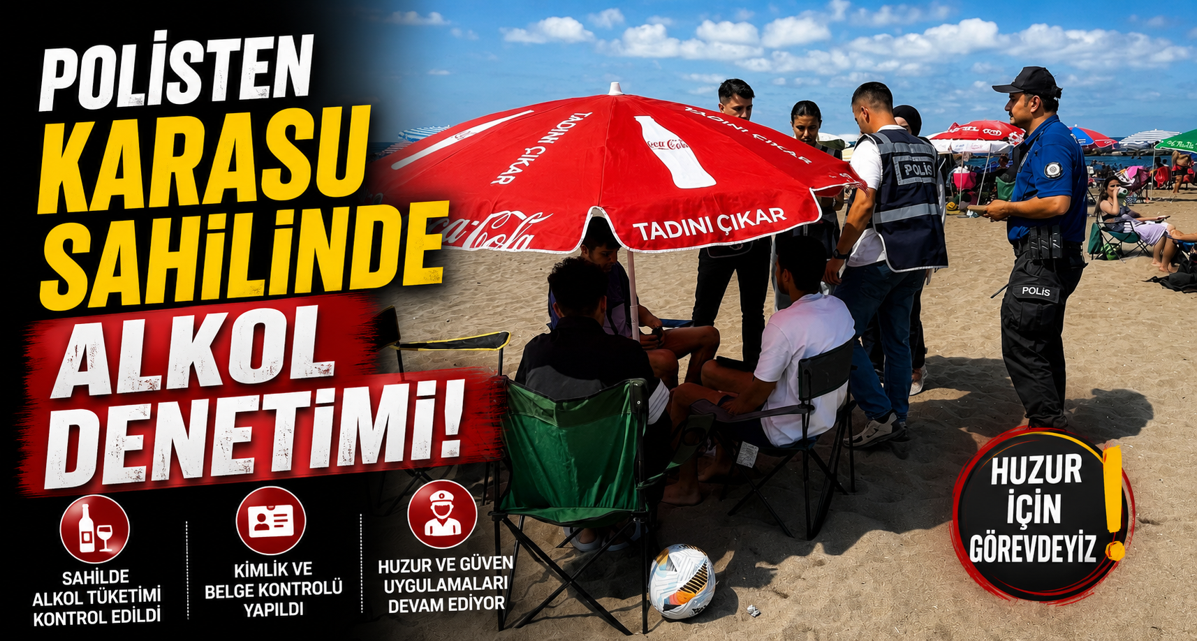 Polisten Karasu sahilinde alkol denetimi