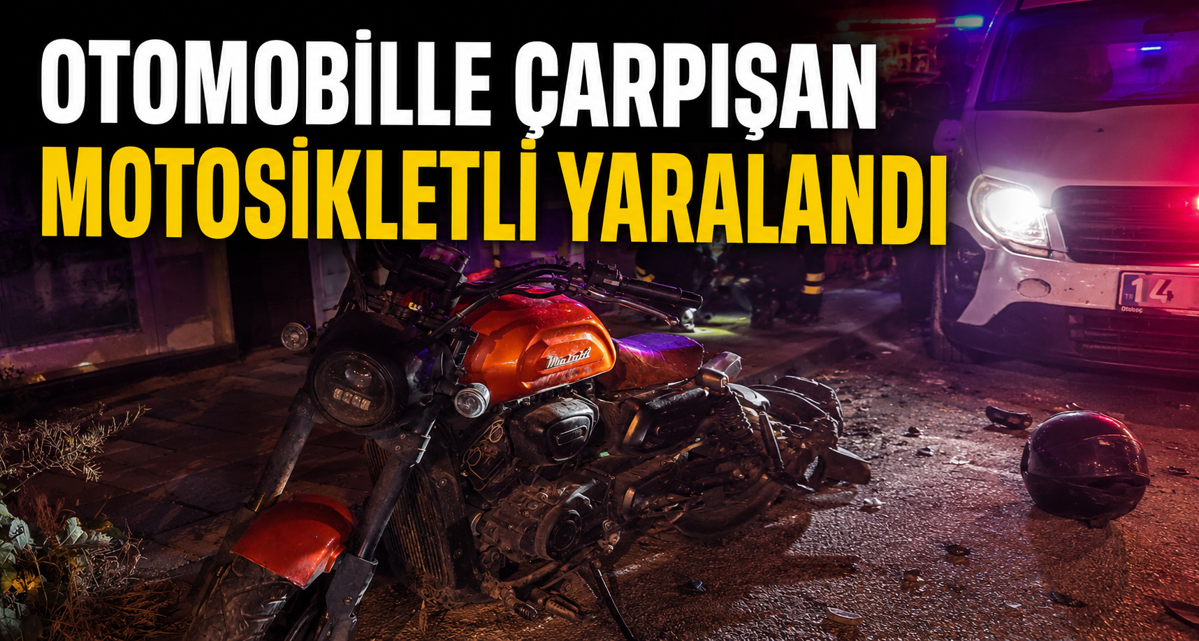 Otomobille Çarpışan Motosikletli Yaralandı
