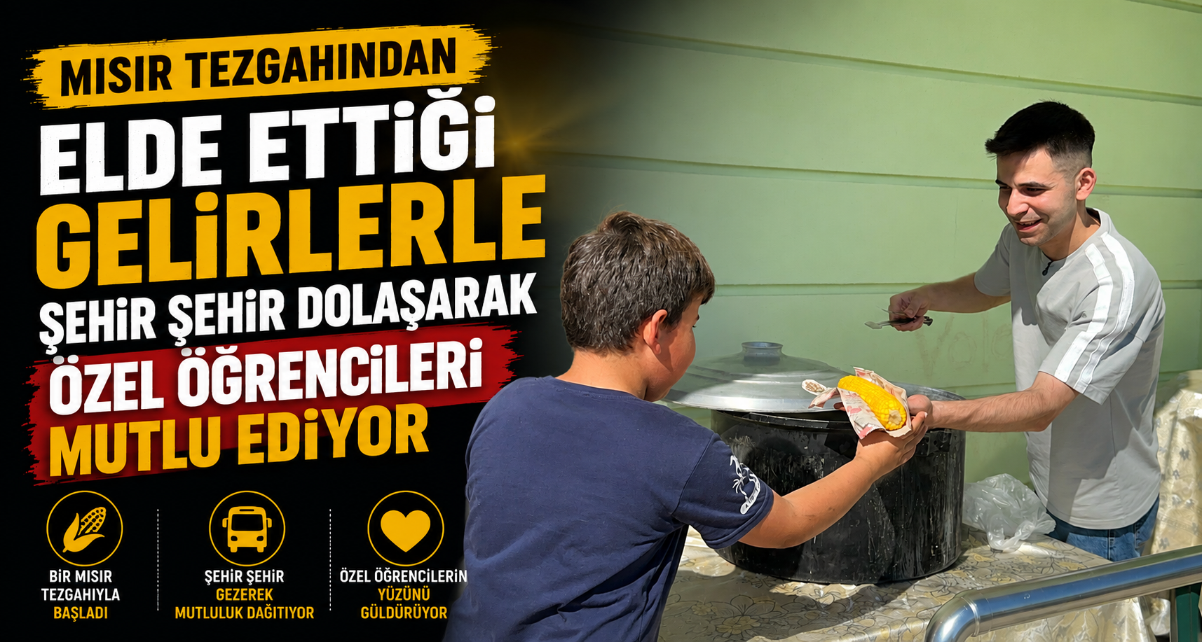 Mısır Tezgahından Elde Ettiği Gelirlerle Şehir Şehir Dolaşarak Özel Öğrencileri Mutlu Ediyor
