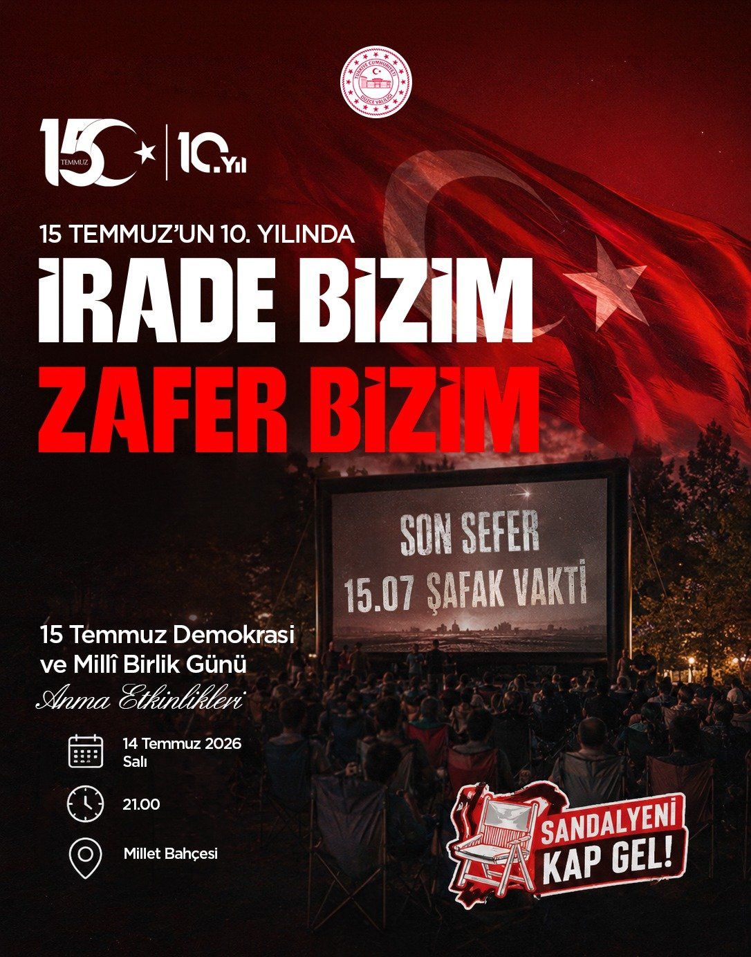 15 Temmuz Anma Etkinliklerinde Açık Hava Sineması