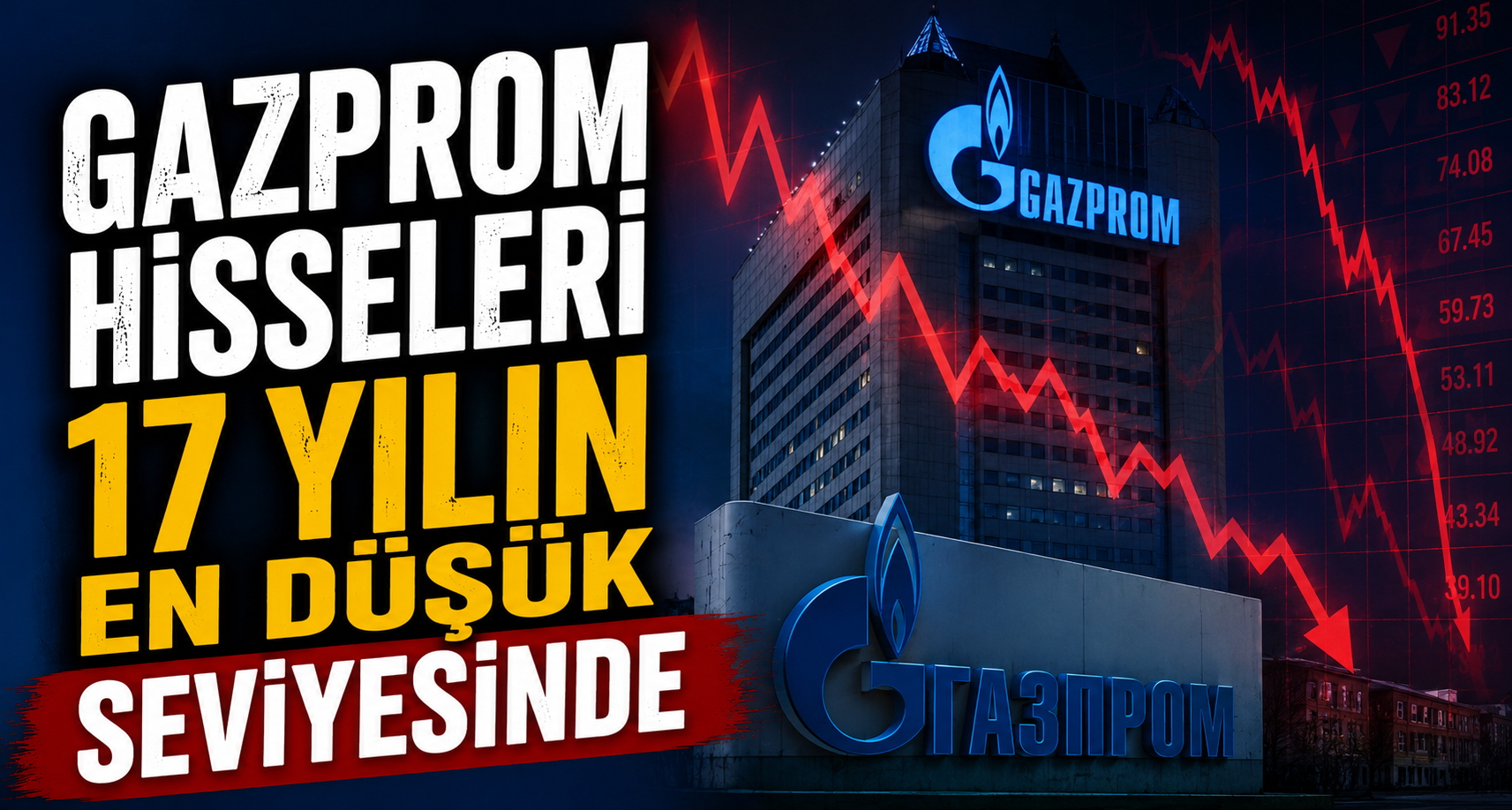 Gazprom hisseleri 17 yılın en düşük seviyesinde