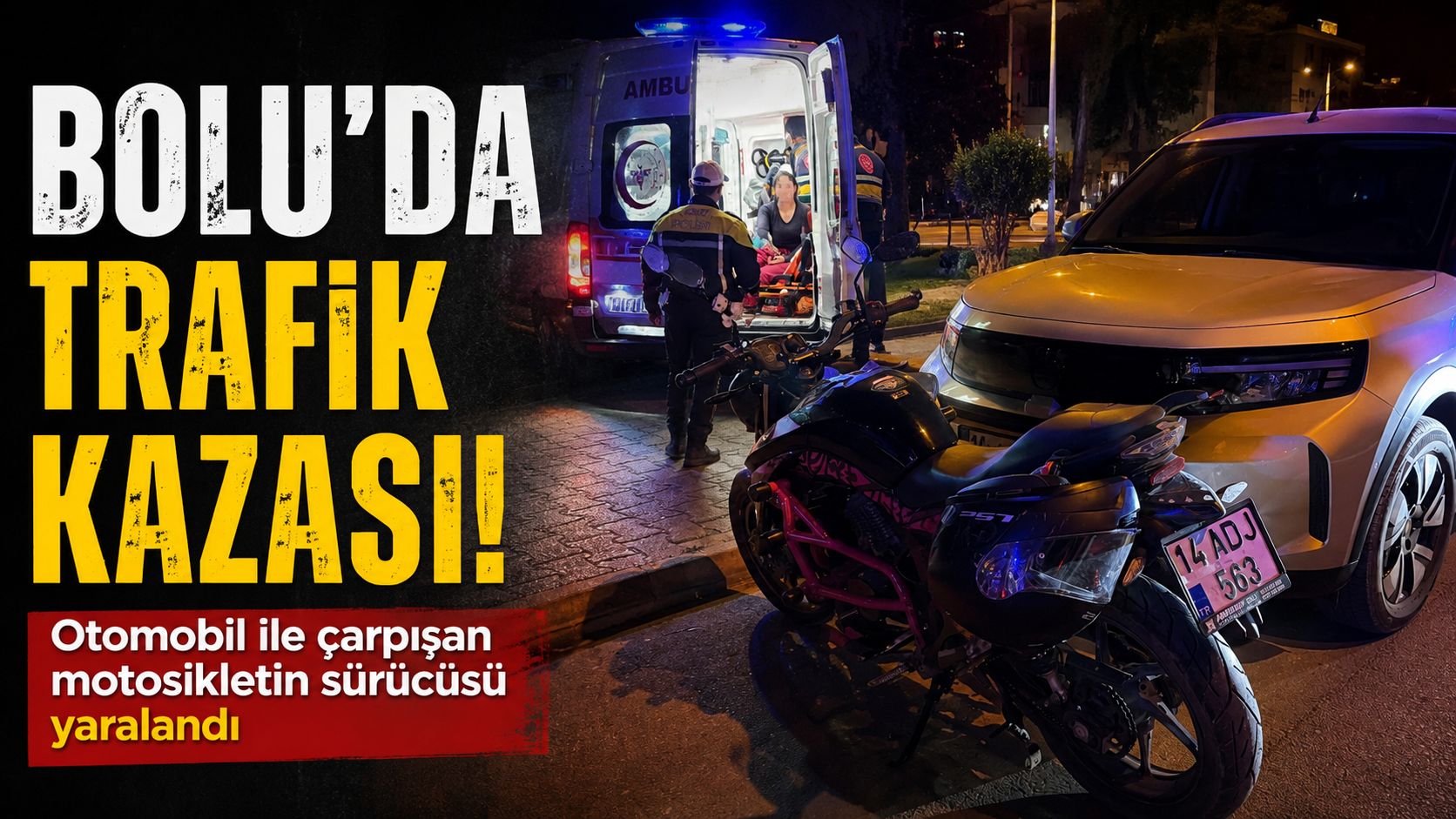 Bolu'da Otomobille Çarpışan Motosiklet Sürücüsü Yaralandı