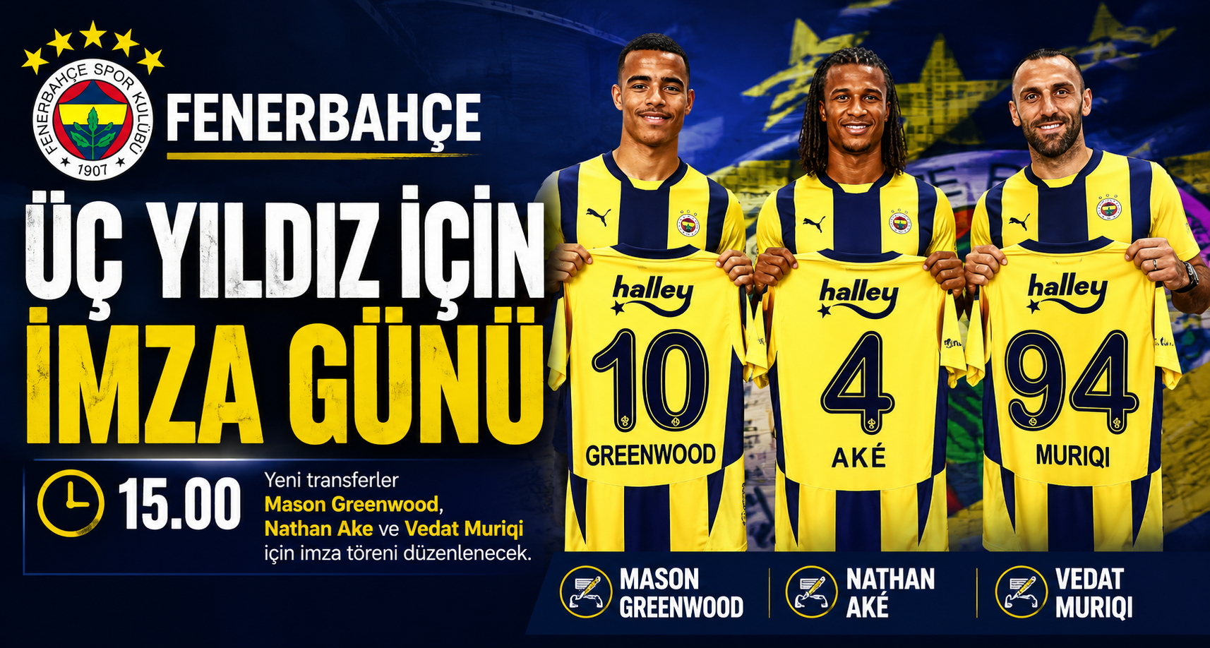 Fenerbahçe'de üç yıldız için imza günü