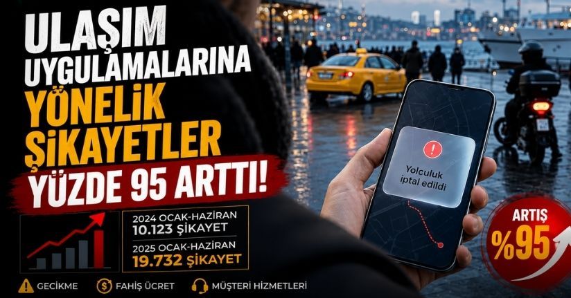 Ulaşım uygulamalarına yönelik şikayetler yüzde 95 arttı