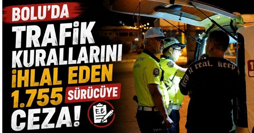 Bolu’da trafik kurallarını ihlal eden bin 755 sürücüye ceza