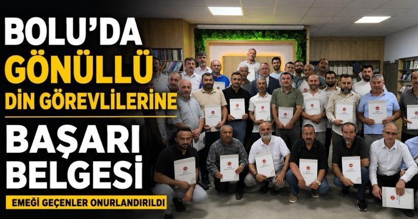 Bolu’da gönüllü din görevlilerine başarı belgesi