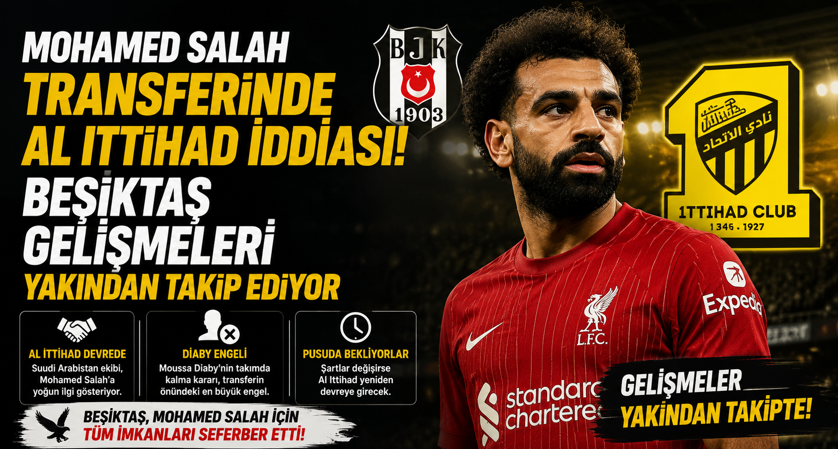 Mohamed Salah transferinde Al Ittihad iddiası! Beşiktaş gelişmeleri yakından takip ediyor