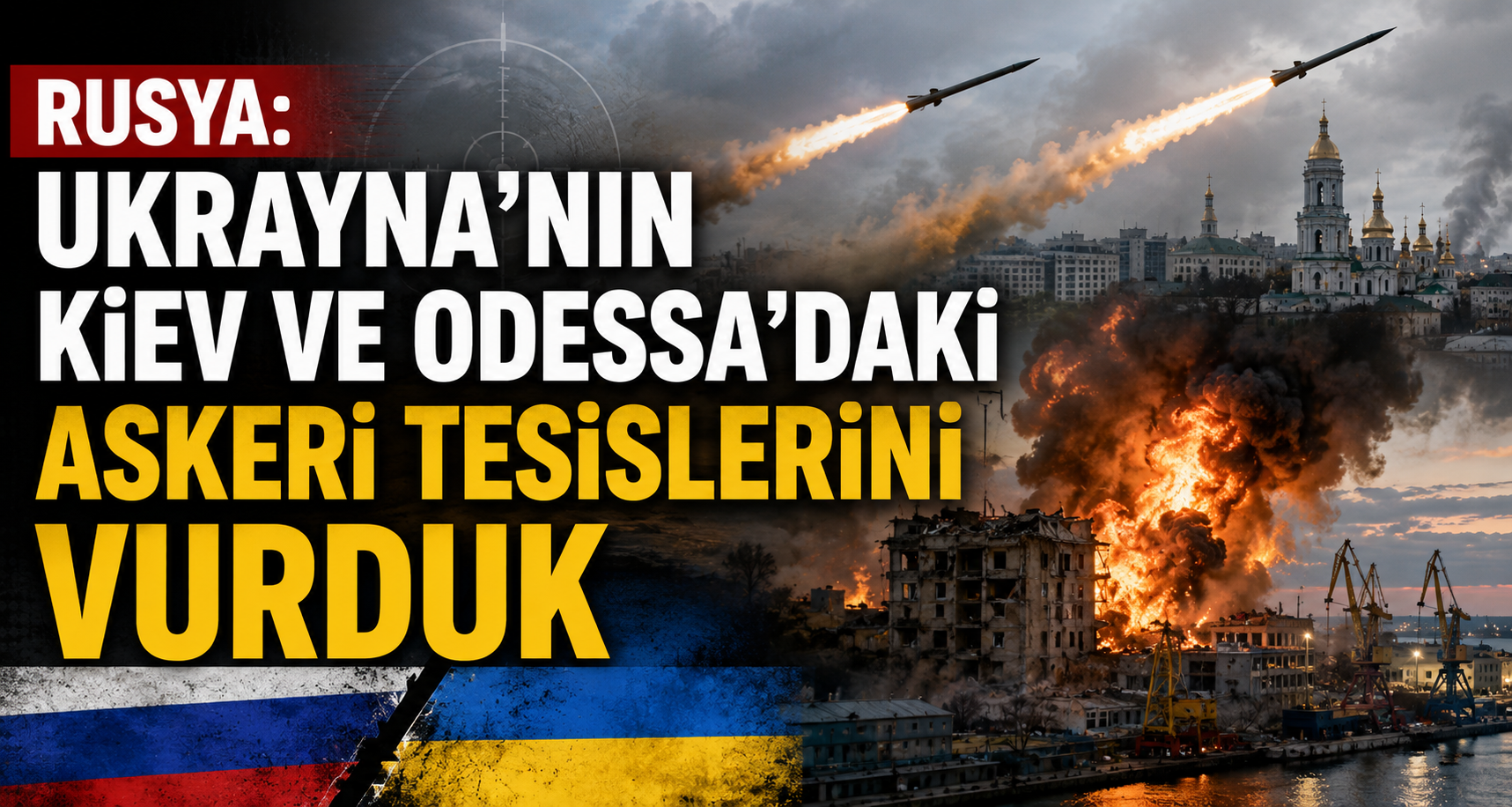 Rusya: Ukrayna'nın Kiev ve Odessa'daki askeri tesislerini vurduk
