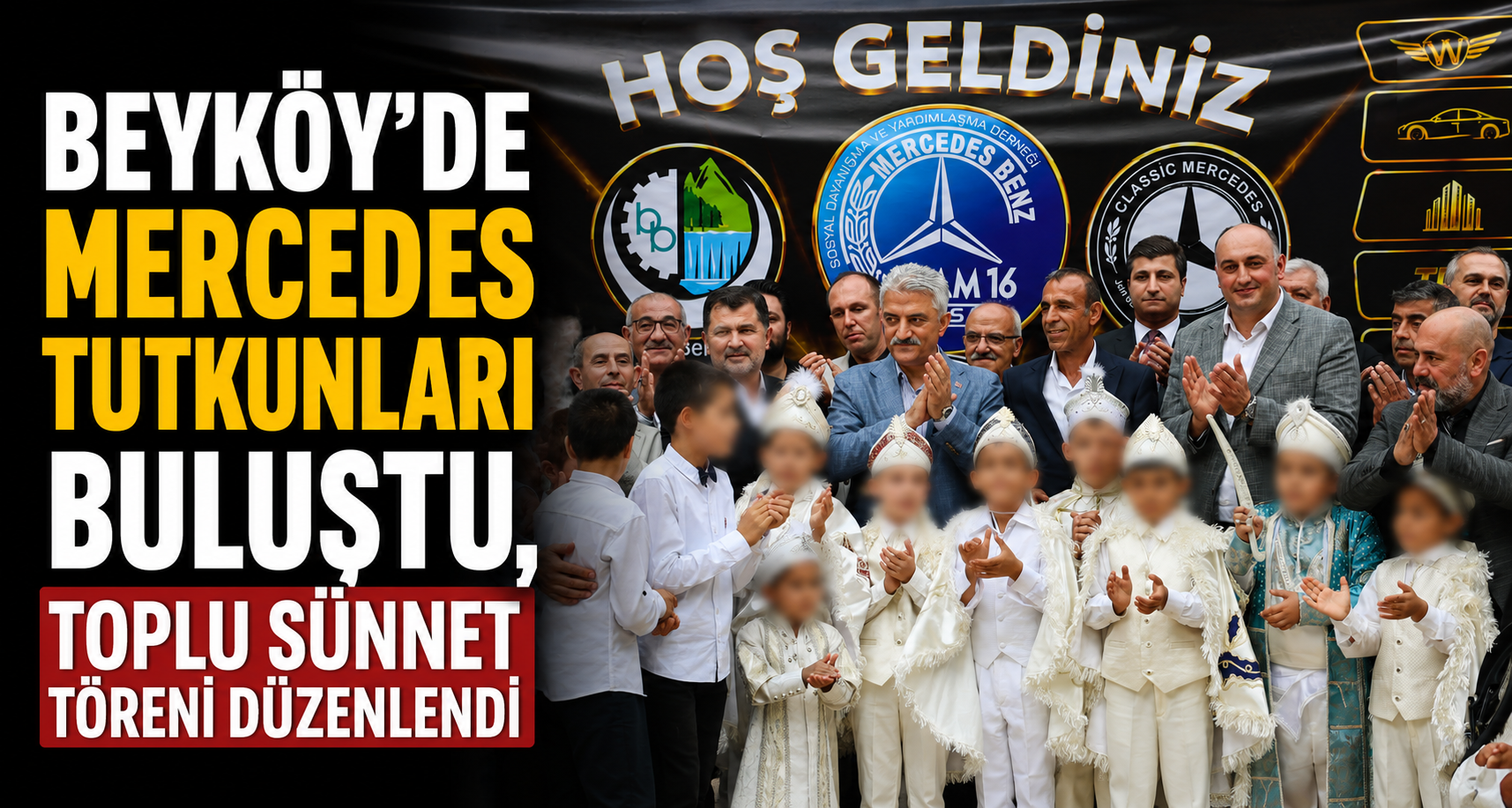 Beyköy’de Mercedes tutkunları buluştu, toplu sünnet töreni düzenlendi