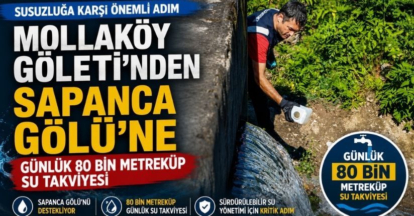 Mollaköy Göleti’nden Sapanca Gölü’ne günlük 80 bin metreküp su takviyesi