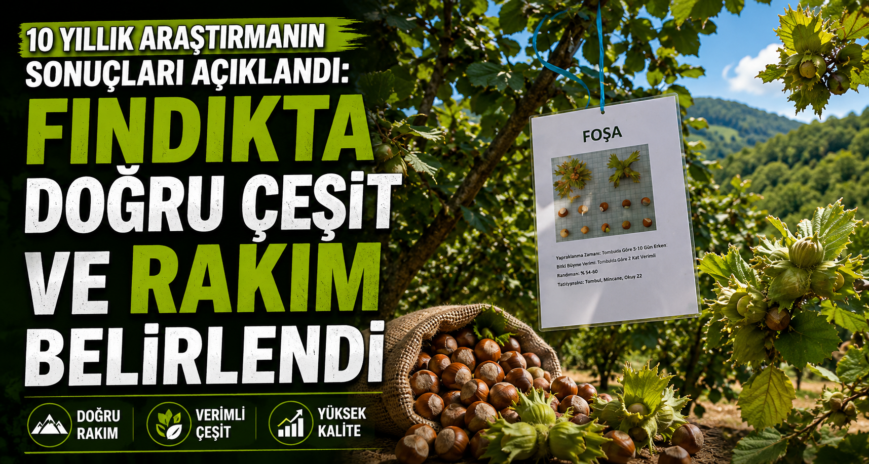 10 yıllık araştırmanın sonuçları açıklandı: Fındıkta doğru çeşit ve rakım belirlendi
