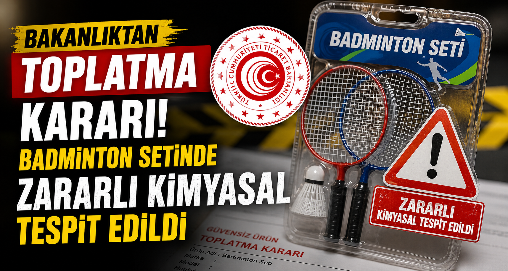 Bakanlıktan Toplatma Kararı: Badminton Setinde Zararlı Kimyasal Tespit Edildi