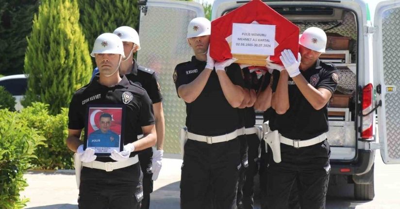 Görevi başında vefat eden polis memuru memleketine uğurlandı