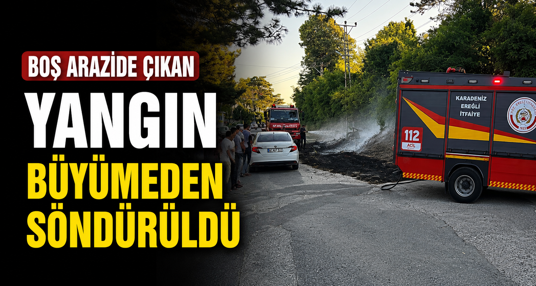 Boş arazide çıkan yangın büyümeden söndürüldü