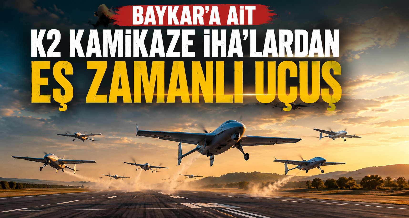 Baykar'a ait K2 Kamikaze İHA’lardan eş zamanlu uçuş