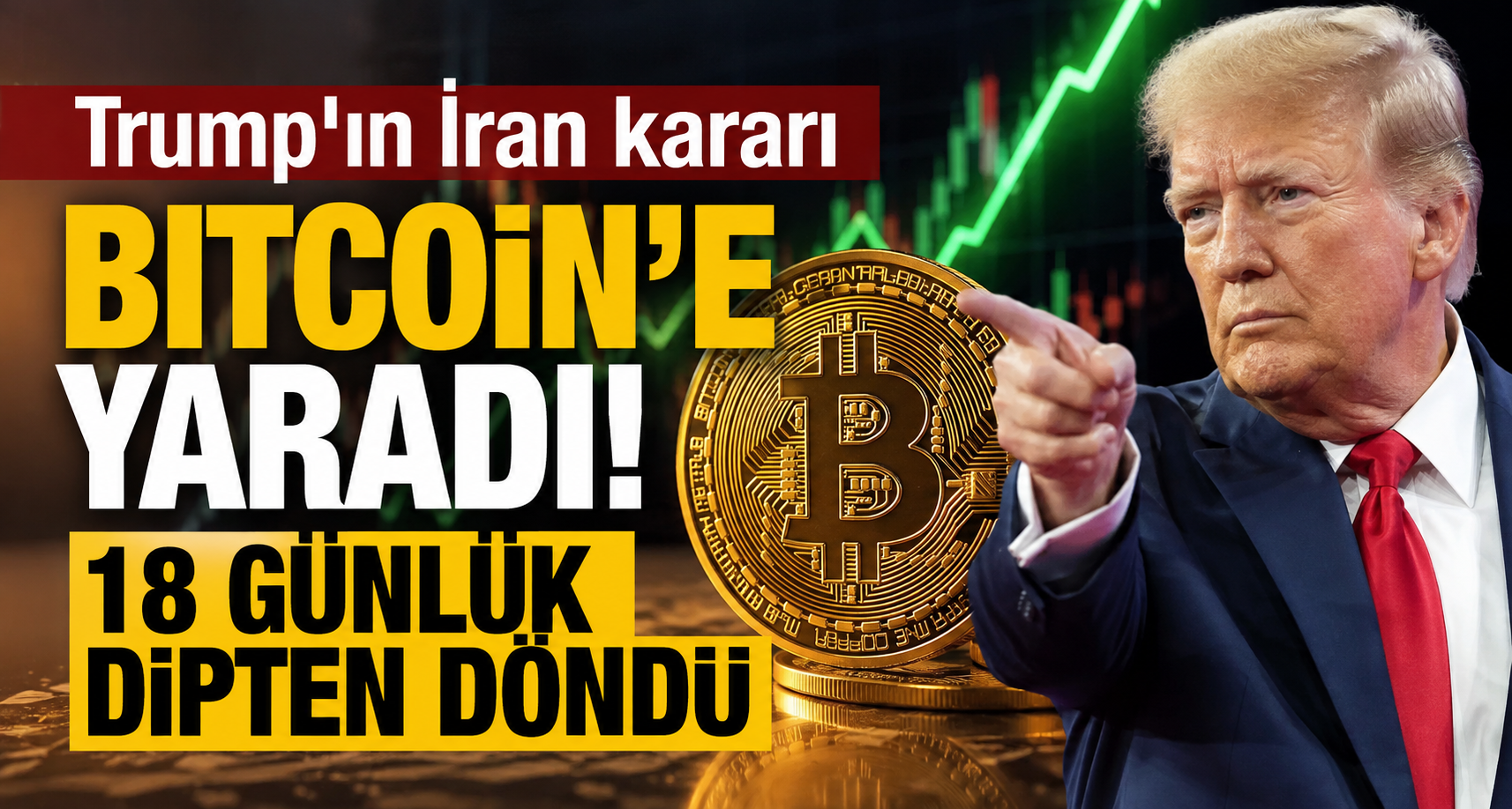 Trump'ın İran kararı Bitcoin'e yaradı: 18 günlük dipten döndü