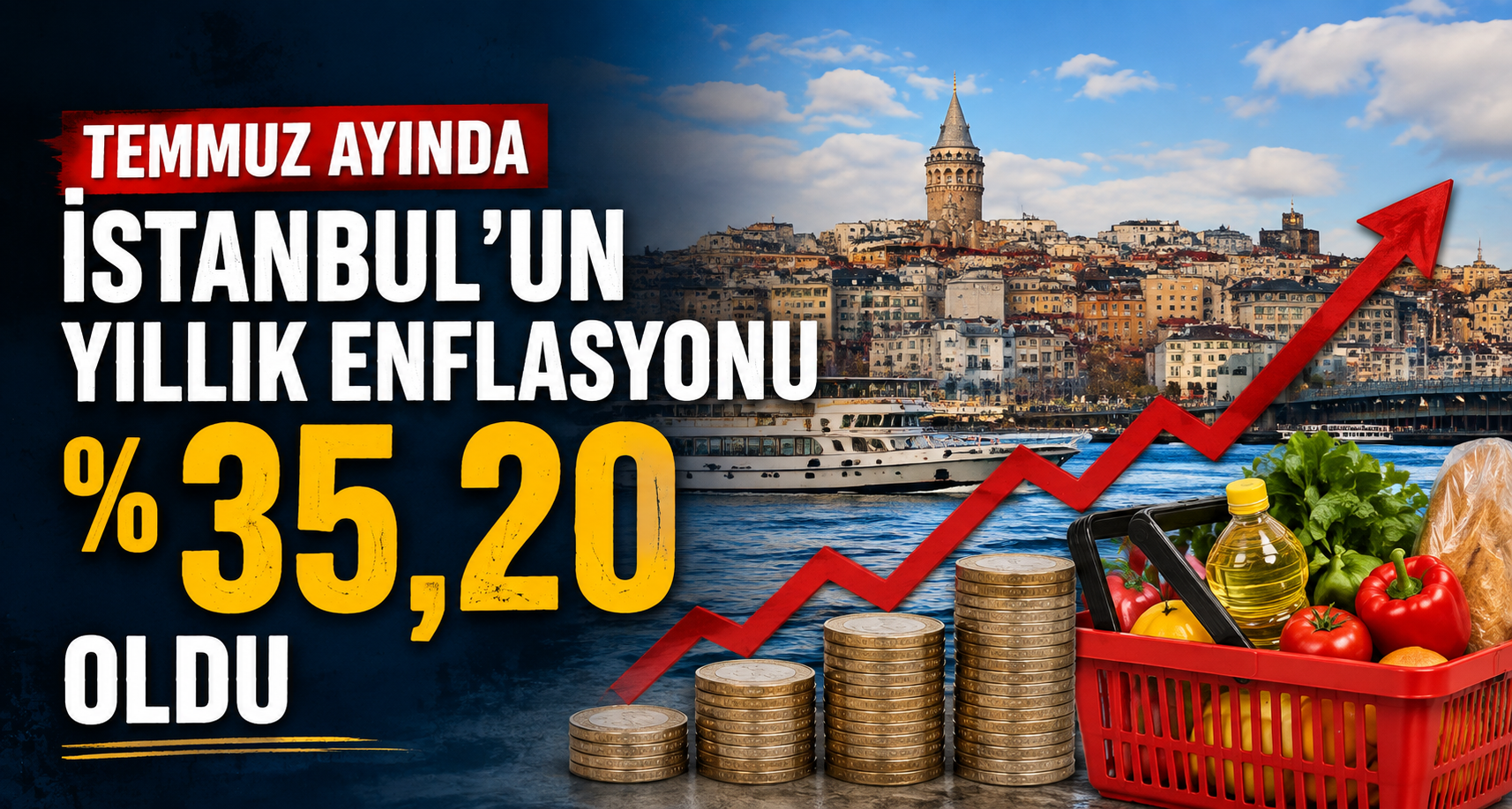 Temmuz ayında İstanbul’un yıllık enflasyonu yüzde 35,20 oldu