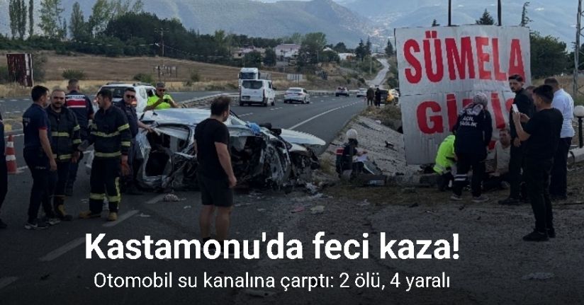 D100’de otomobil su kanalına çarptı: 2 ölü, 4 yaralı