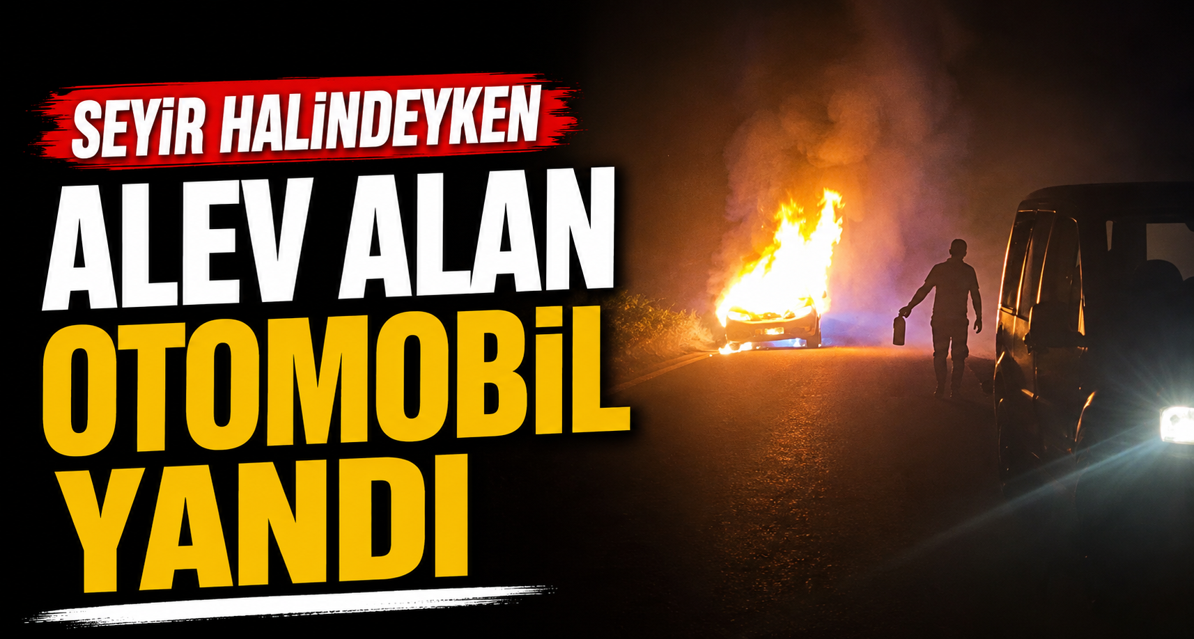 Seyir halindeyken alev alan otomobil yandı