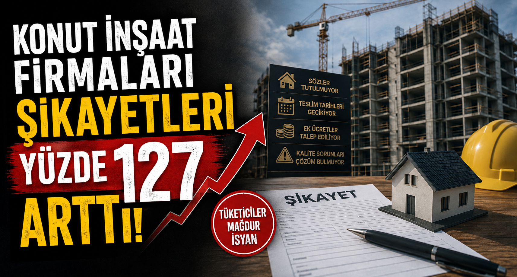 Konut inşaat firmaları şikayetleri yüzde 127 arttı
