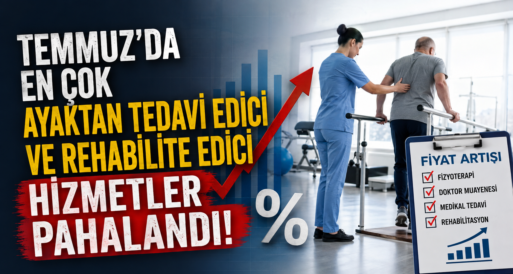 Temmuz’da en çok ayaktan tedavi edici ve rehabilite edici hizmetler pahalandı
