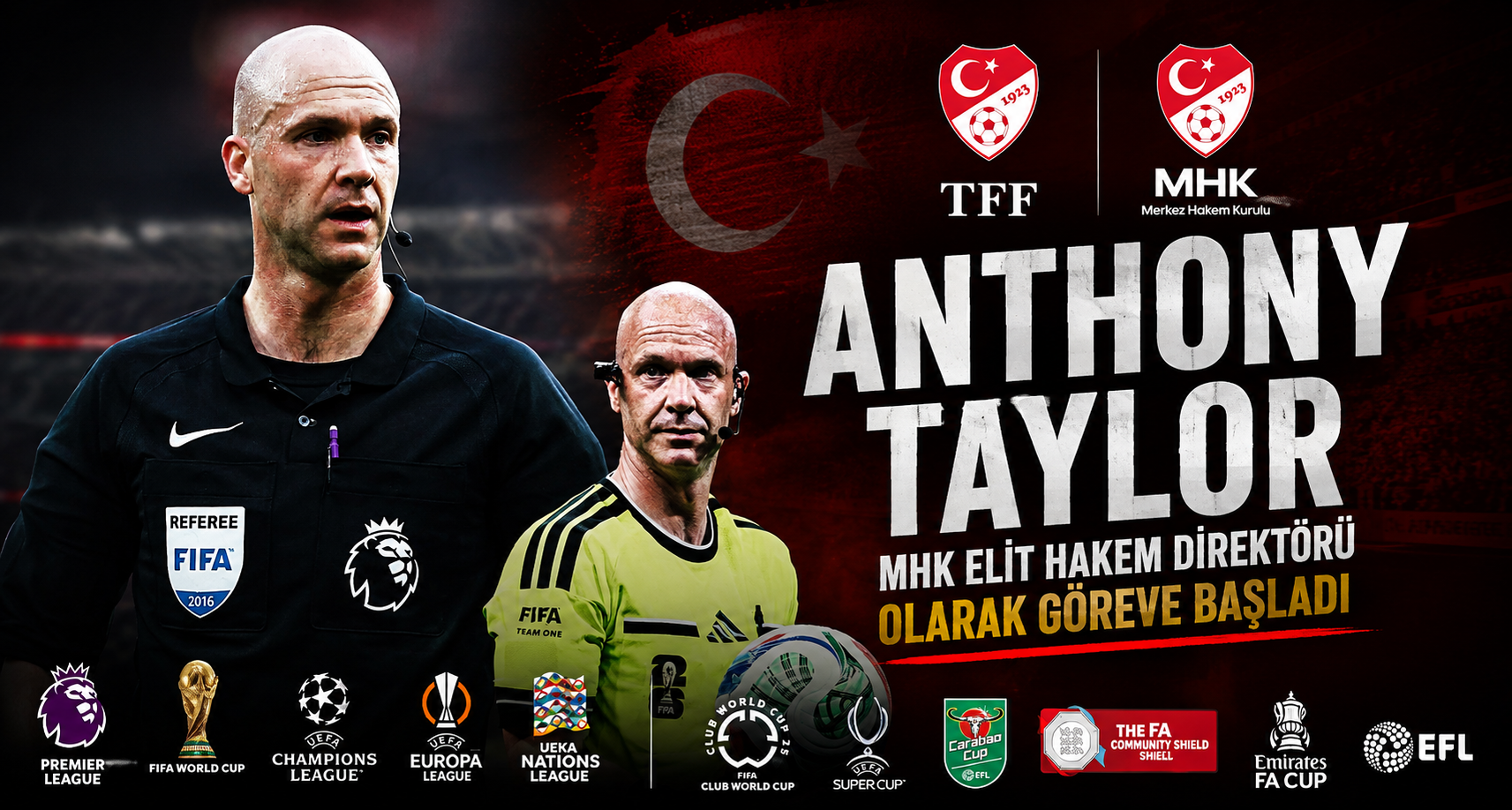Anthony Taylor, MHK Elit Hakem Direktörü olarak göreve başladı