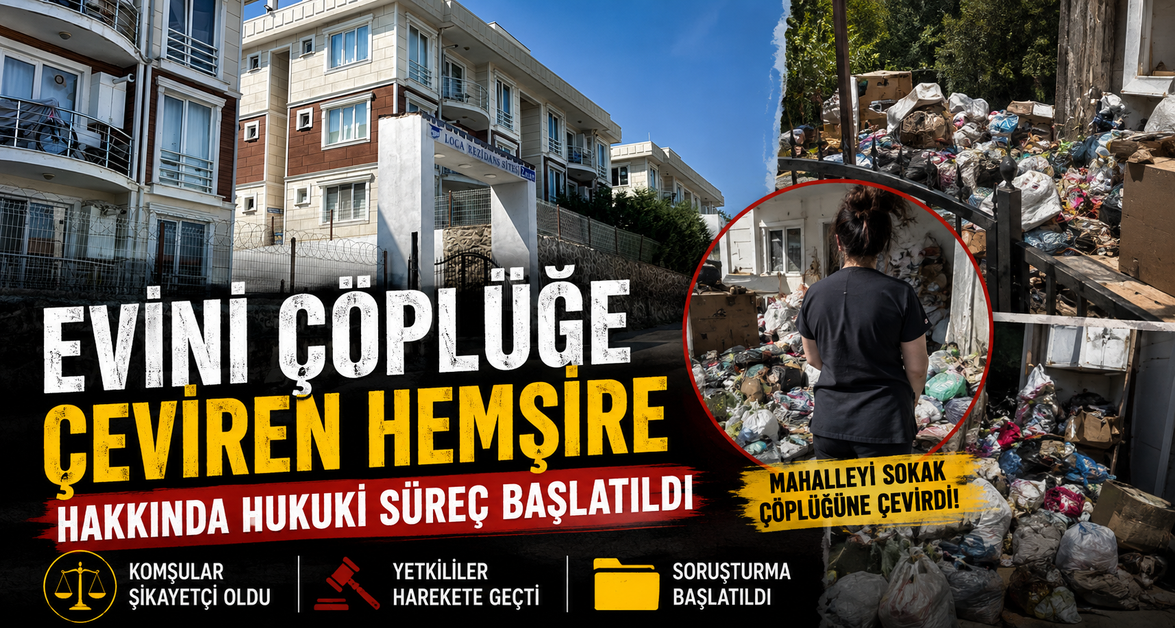 Evini çöplüğü çeviren hemşire hakkında hukuki süreç başlatıldı