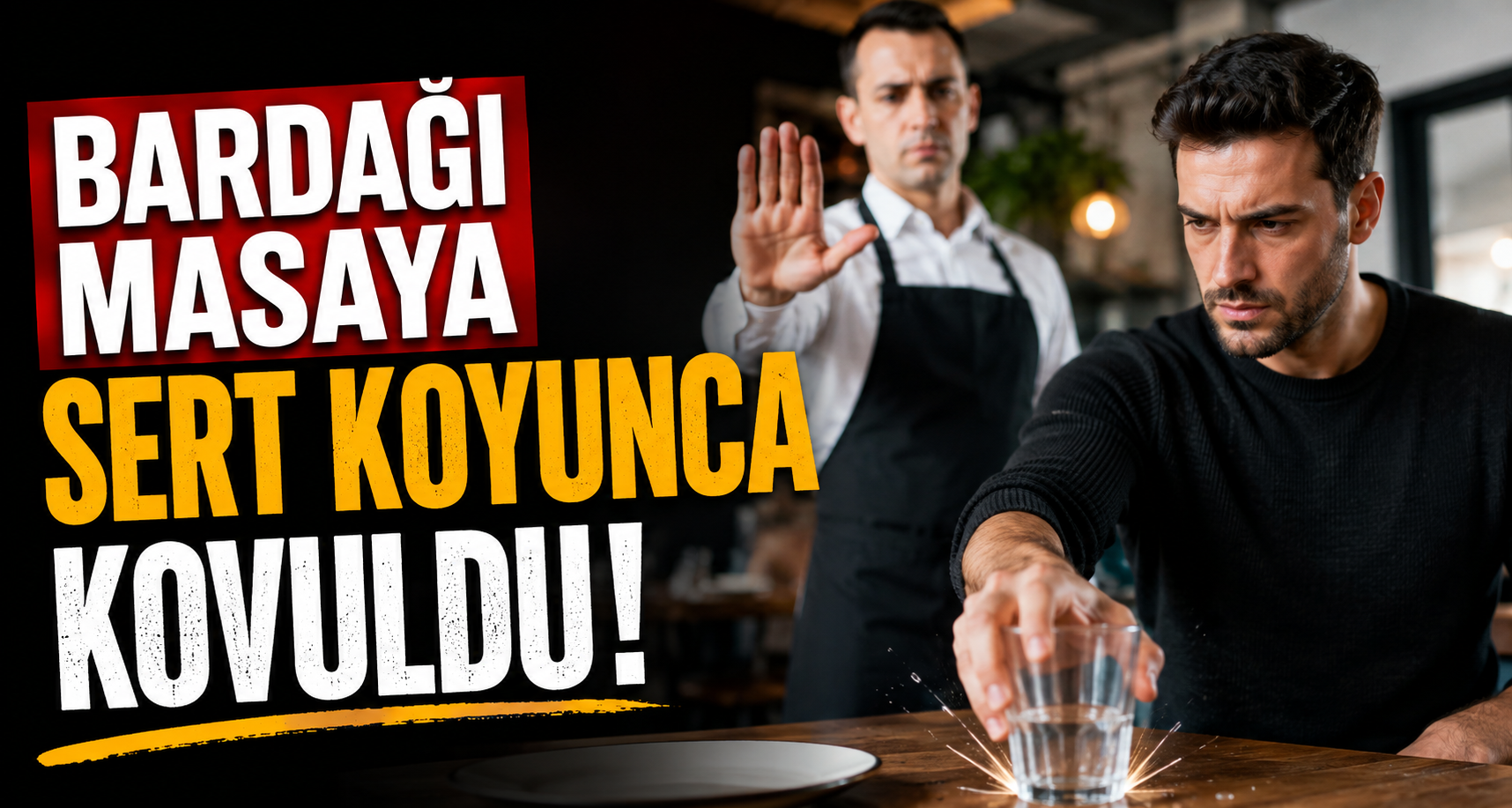 Bardağı masaya sert koyunca kovuldu
